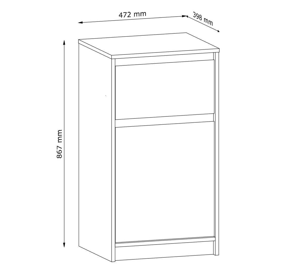 SIDEBOARD Mormanno 1T 1S Eiche Cremona – klassisches Design im Holzdekor - Eichefarben, Holzwerkstoff (47/86.5/40cm) - AX Living