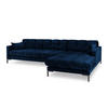 ECKSOFA rechts Mamaia aus Samt königsblau 5 Sitzplätze - Blau, Textil (185/293cm) - Micadoni