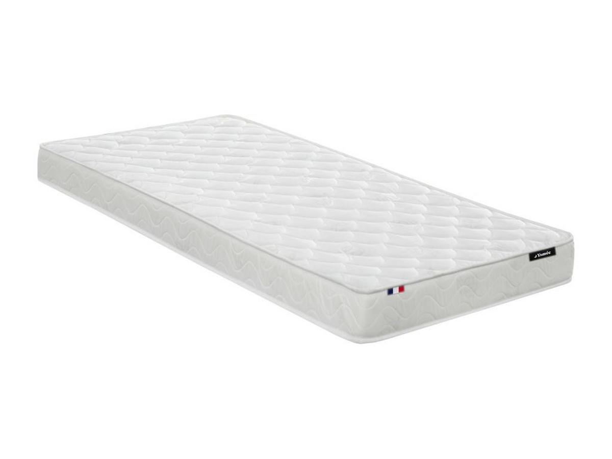 HOCHBETT mit Schlafsofa mit Matratze + Futonmatratze - 90 x 190 cm - Metall - Weiß - MODULO V - Schwarz/Weiß, Metall - Vente-Unique
