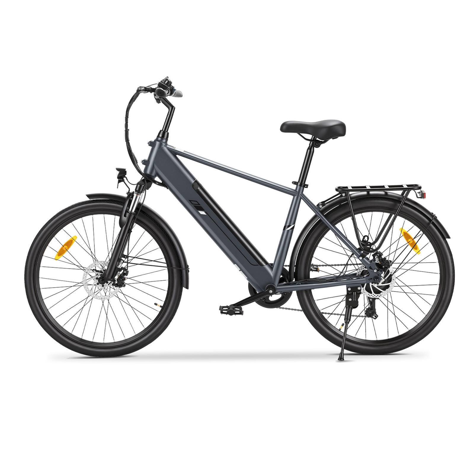 E-BIKE Touroll J2 – 250W Motor (45Nm), 561,6Wh Akku (100km Reichweite), Shimano 7-Gang, 60mm Federgabel, Dual-Scheibenbremsen, StVZO-Licht - Blau, Metall (77cm)