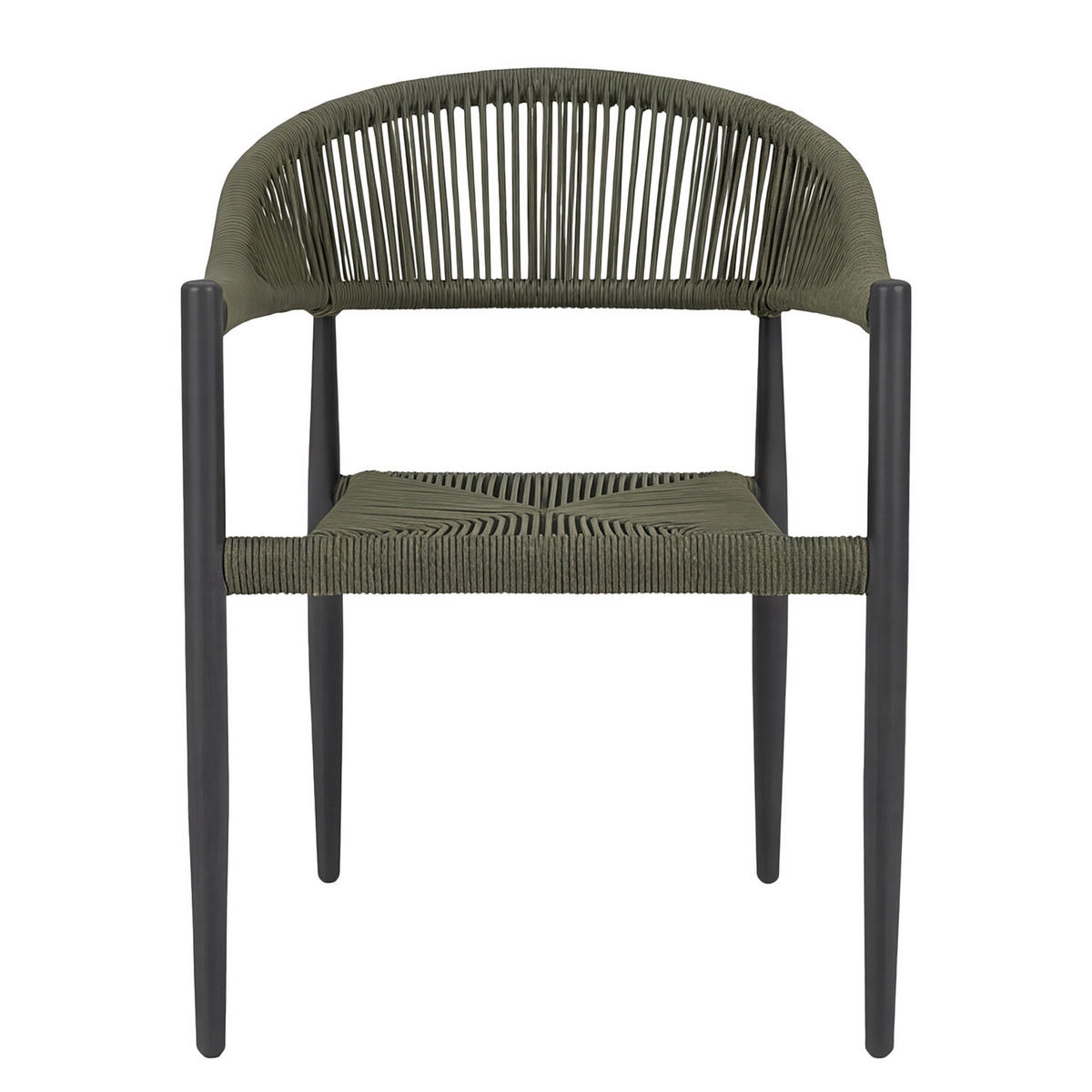 GARTENSTUHL - Aluminium / Polyrattan - Grün, Kunststoff/Metall (56/77/60cm) - home24