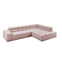 ECKSOFA NEVADA Pink Cord - Pink/Schwarz, Kunststoff/Textil (319/215cm) - KAWOLA