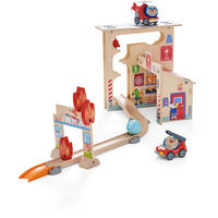 SPIELZEUGAUTO Kullerbü Spielbahn Feuerwehrwache, ab 2 Jahren - Multicolor, Kunststoff (31.5/47.5cm) - Haba