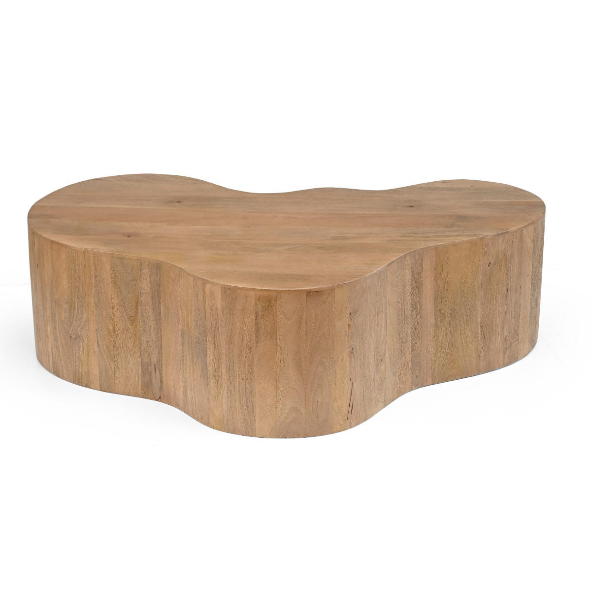 COUCHTISCH Organisch aus Mangoholz, natur - Braun, Holz (129/54/36cm) - Giga Meubel
