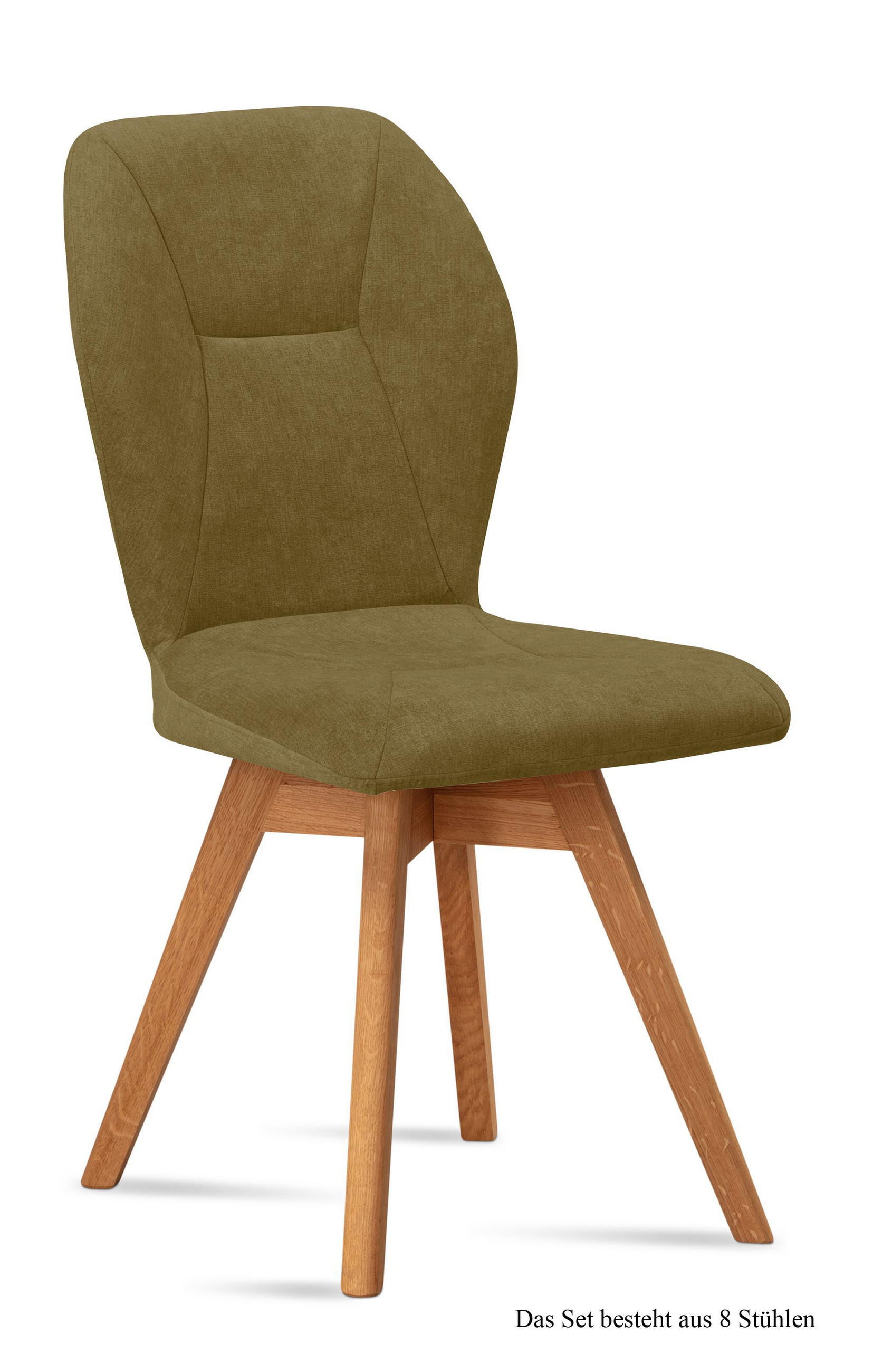ESSZIMMERSTUHL drehbar (8er-Set) Draga 51x92x60 Eiche geölt/Olivgrün - Eichefarben/Olivgrün, Kunststoff (60/92/51cm) - 58aufmkessel