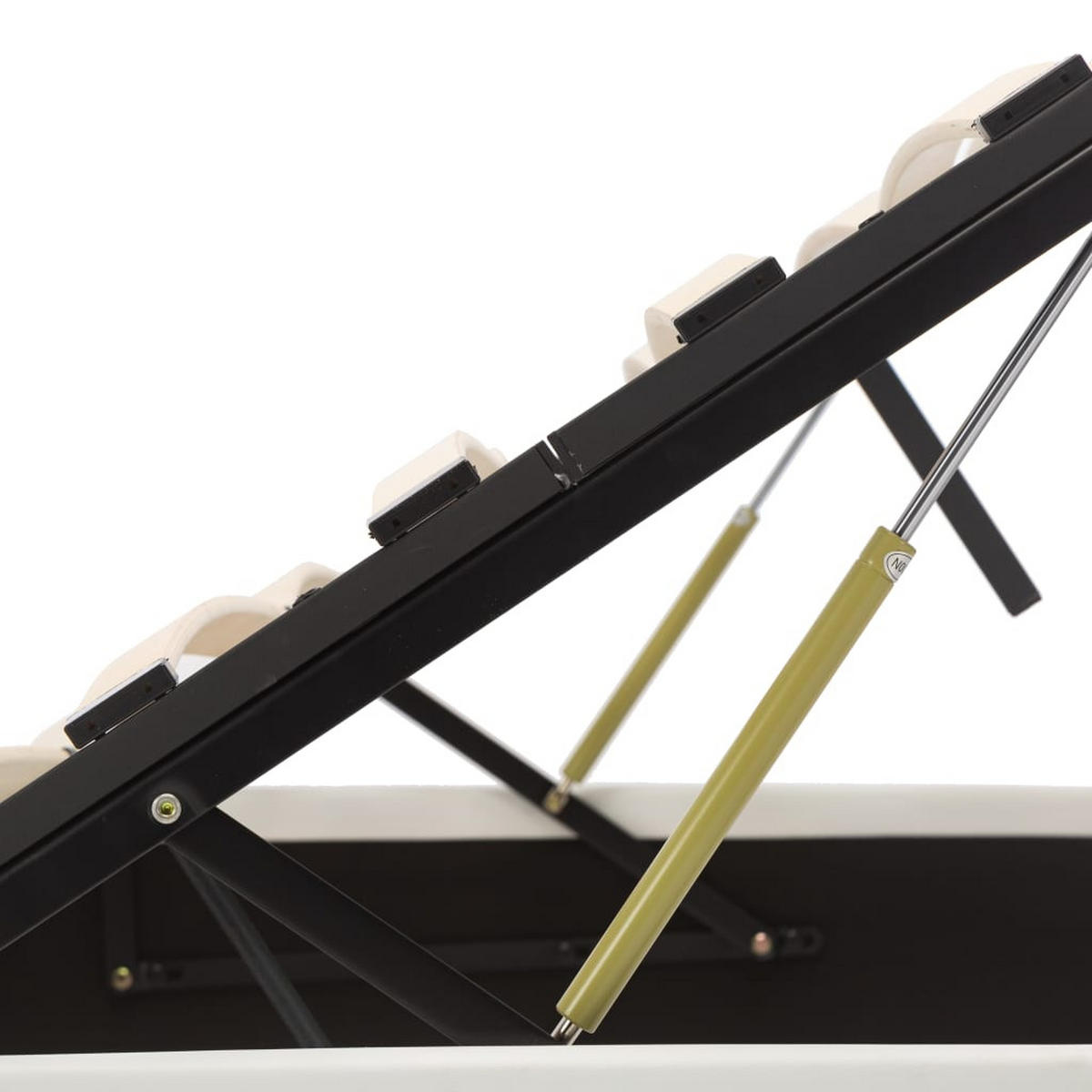 STAURAUMBETT Hydraulisch Weiß Kunstleder 140/200 Cm - Weiß, Leder - vidaXL