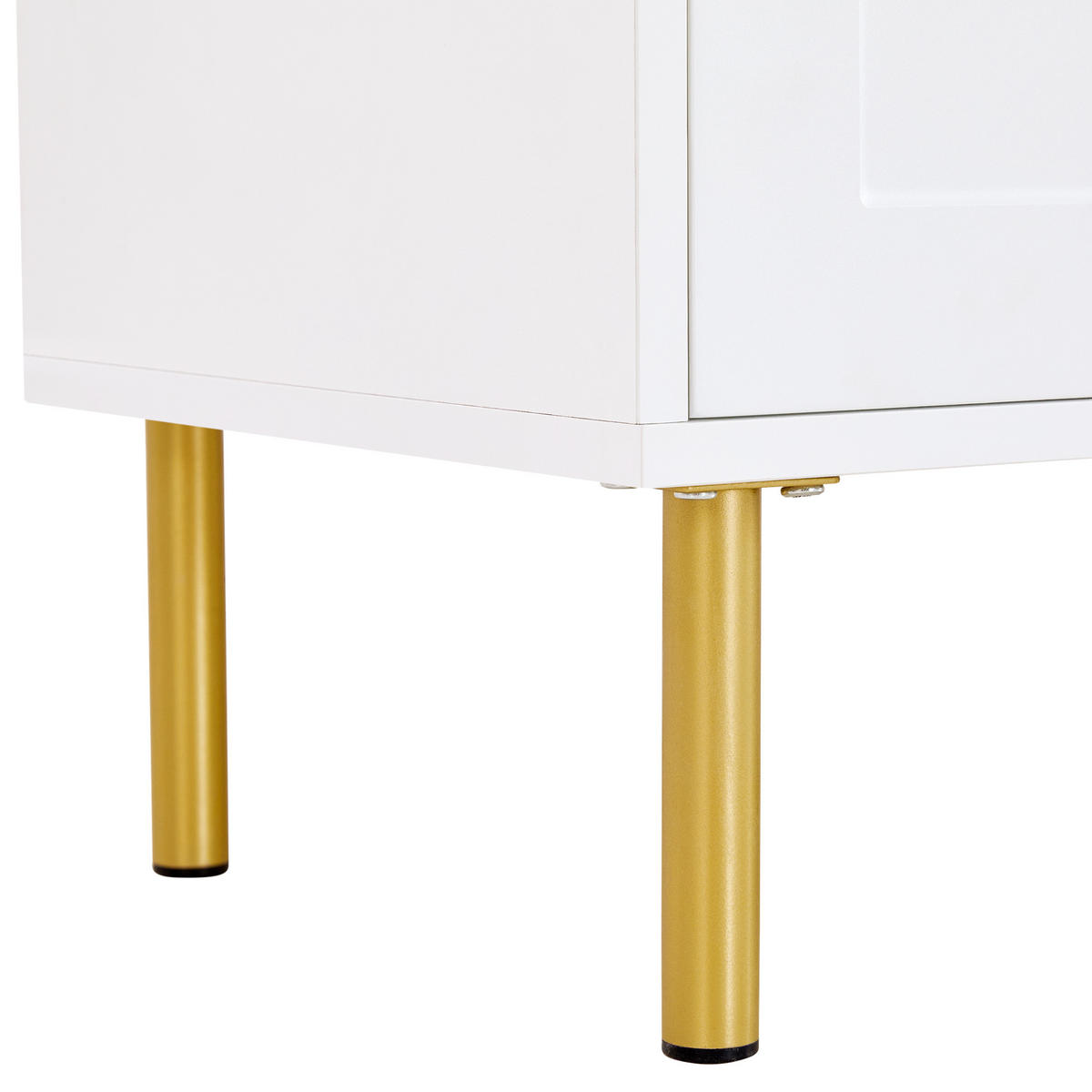 KOMMODE Sideboard 3 Türen Weiß 120x35x92cm - Weiß, Holzwerkstoff (35/92/120cm) - FLIEKS