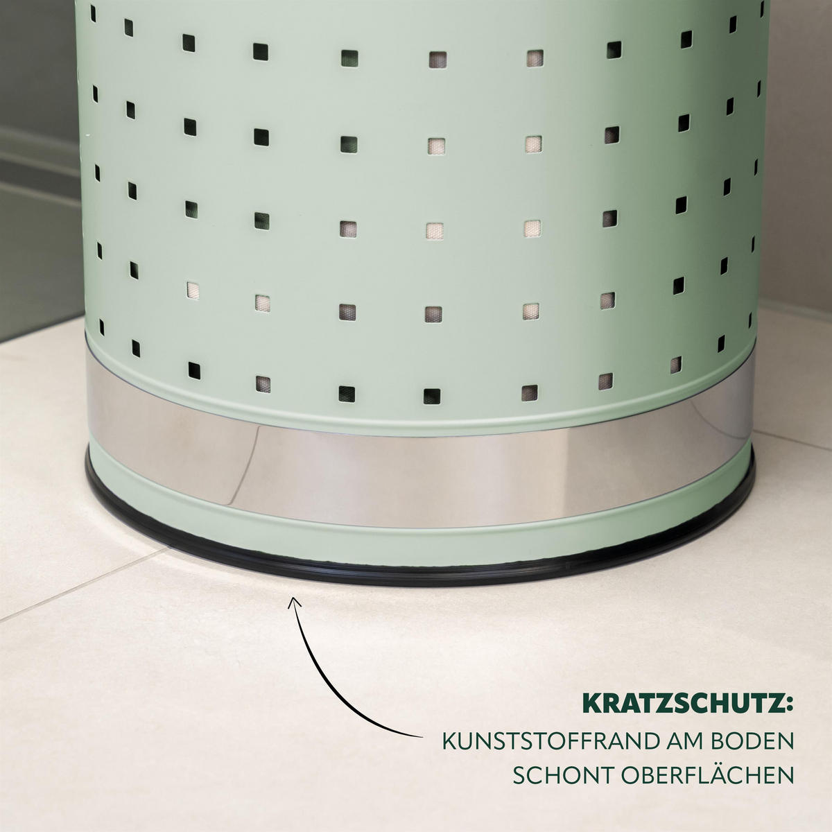 WÄSCHETONNE 50 Liter, grün - Grün, Metall (35.5/57.5/35.5cm) - eluno