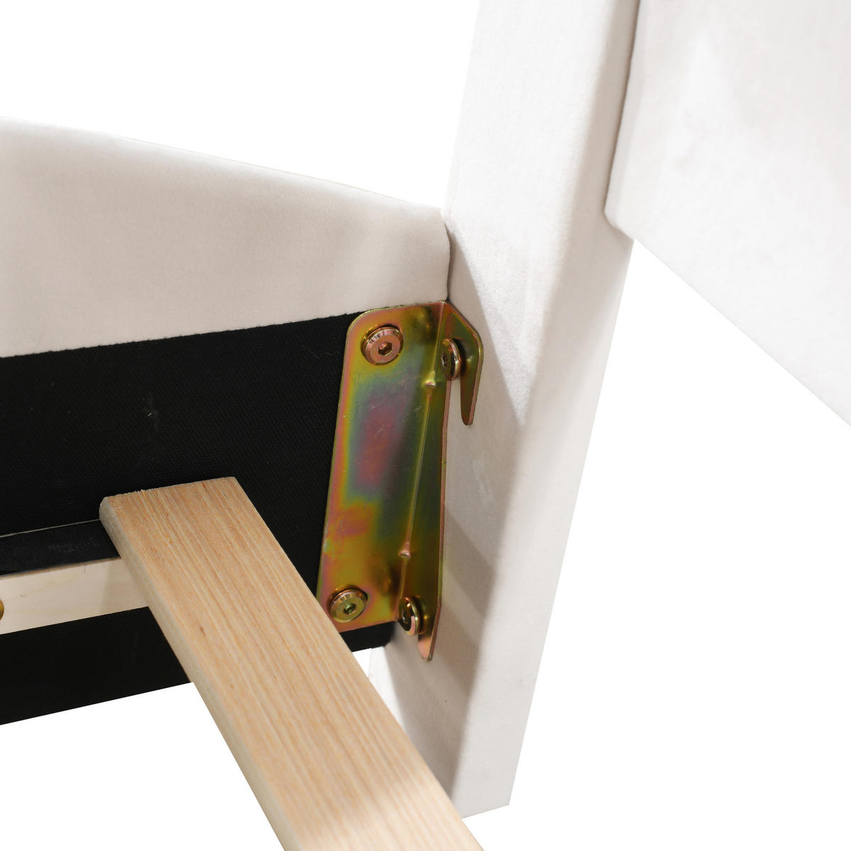 KINDEREINZELBETTEN aus Samt 90x200 cm in Weiß - Weiß, Textil (90/200cm) - Modfu