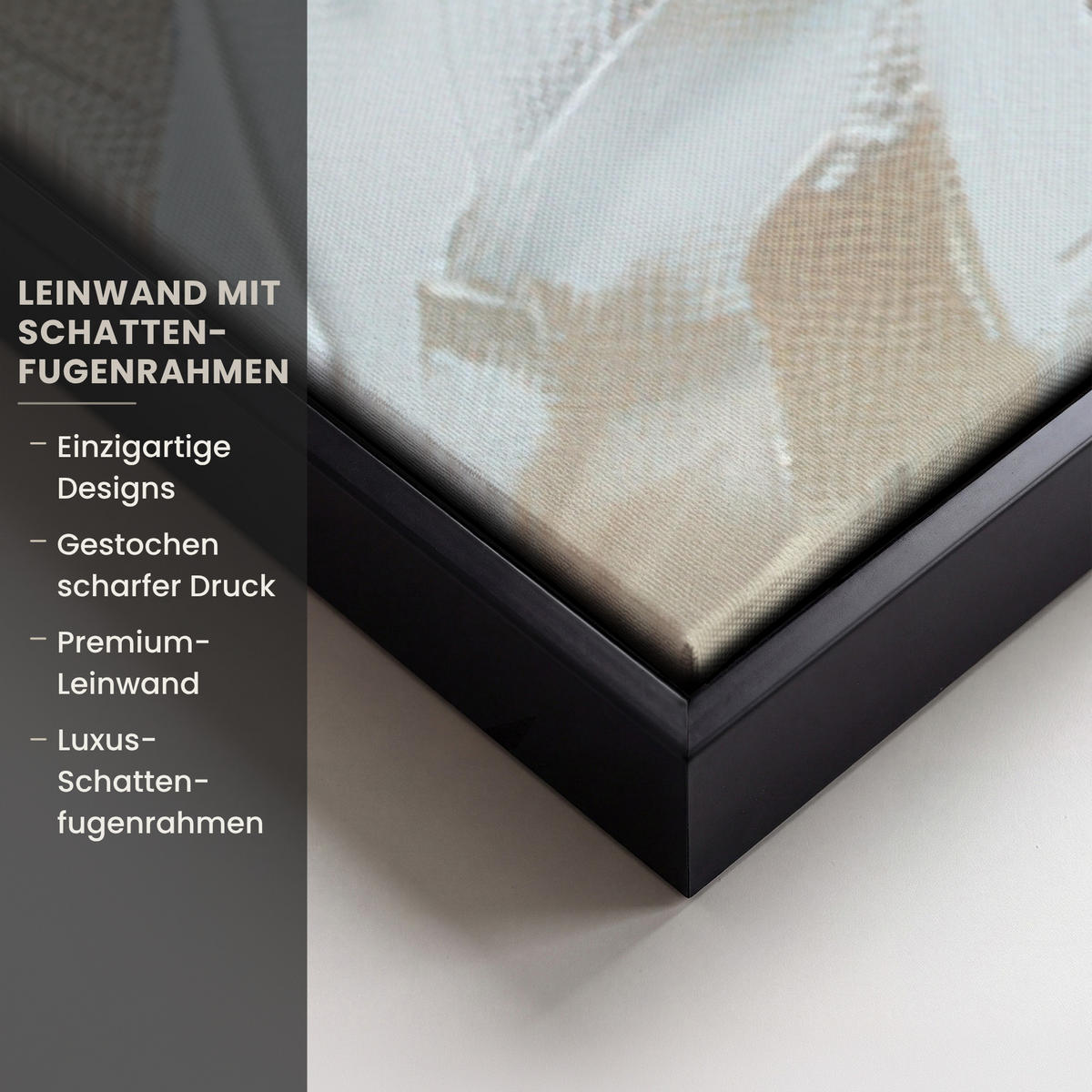 LEINWAND Bilder mit Rahmen - Frau - Farbe - Abstrakt - Beige - Modern - 90x140 - Sandfarben, Textil (90/140cm) - MuchoWow