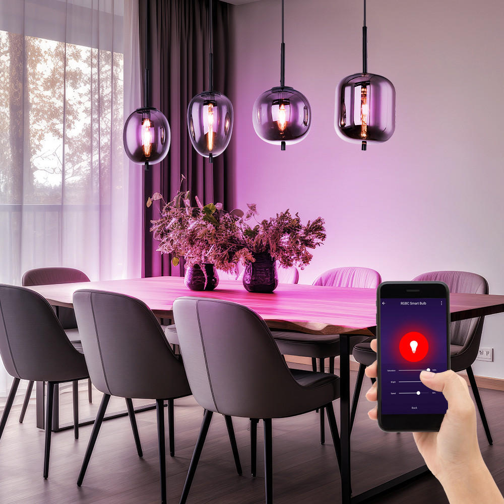 LED HÄNGELEUCHTE Blacky Schwarz Metall Glas - Schwarz, Glas (100/18.5/120cm) - Globo Lighting