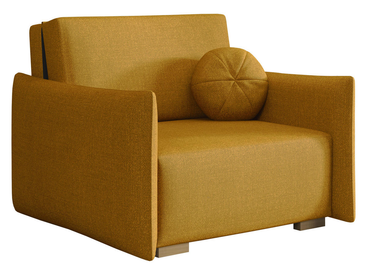 SCHLAFSOFA Viva Glov I - Gelb/Naturfarben, Holz/Textil (104/85/98cm) - MIRJAN24