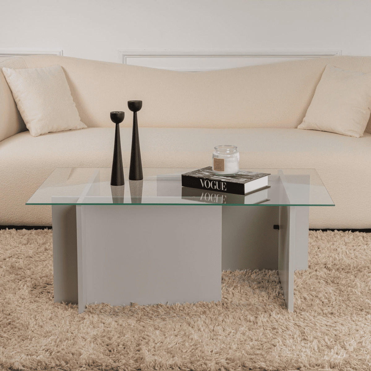 COUCHTISCH vetrino Braun - Grau, Holzwerkstoff (70/65/40cm) - Calicosy