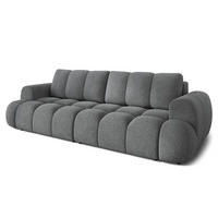 BETTSOFA DAFNE Grau Bucle-Stoff mit Schlaffunktion - Grau, Textil (300/88/113cm) - MASSENO