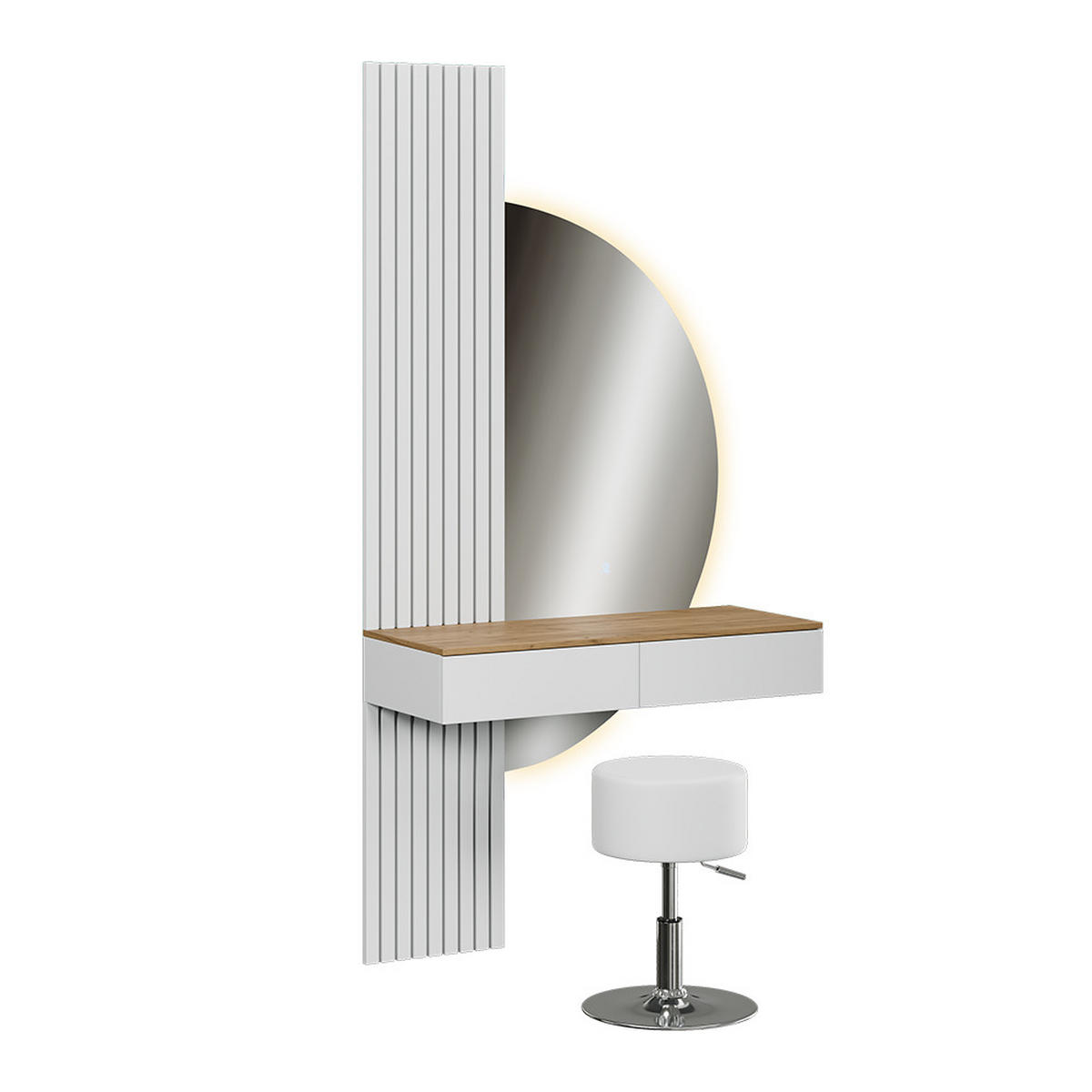 TOALETNÍ STOLEK Melina Bílá/dub - bílá, kompozitní dřevo (100/205/40cm) - Vicco