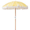 SONNENSCHIRM gelb/weiß mit Volant 150 cm Mondello - Hellbraun/Gelb, Textil (150/150cm) - Beliani