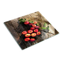 GLASPLATTE 60x52 cm Äpfel auf dem Tisch - Rot, Glas (60/0.4/52cm) - TULUP