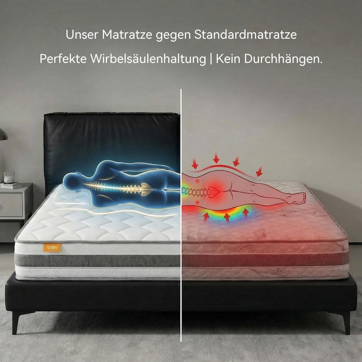 TASCHENFEDERKERNMATRATZE 140/200 cm Weiß, H4 Höhe 25 cm mit Komfortschaum - Weiß, Textil (140/200cm) - Oxeza