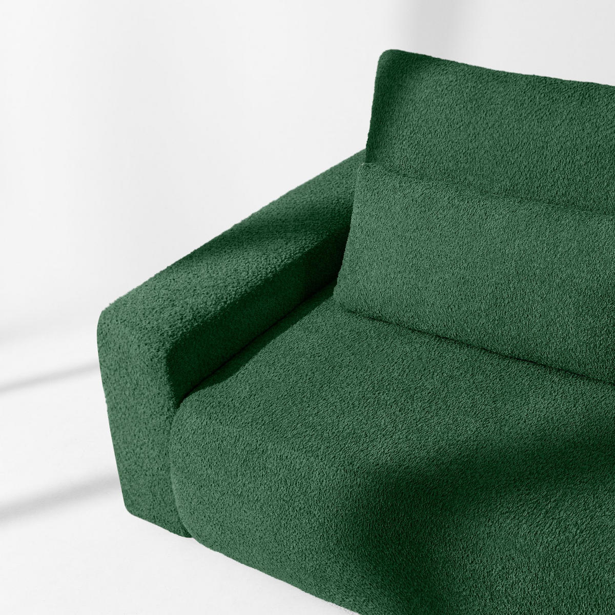 3-SITZER SCHLAFSOFA MOLLIS, Bouclé, Dunkelgrün - Dunkelgrün, Holz/Holzwerkstoff (250/93/108cm) - KONSIMO®
