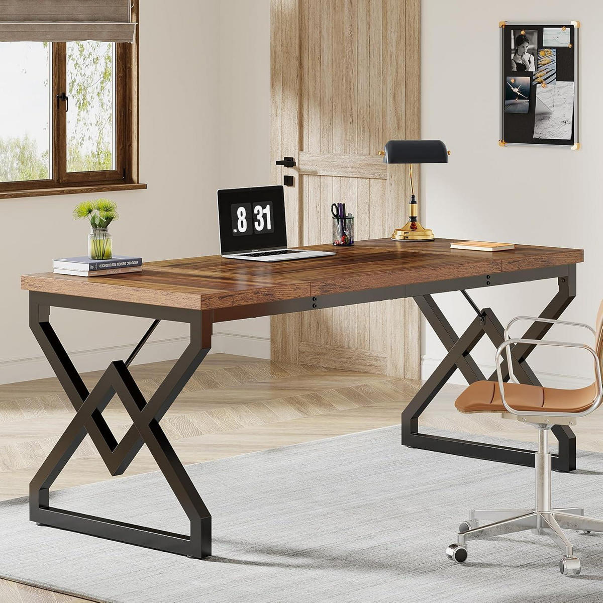 SCHREIBTISCH Vintage Brown 160 x 70 cm - Braun, Holzwerkstoff (70/160/75cm)