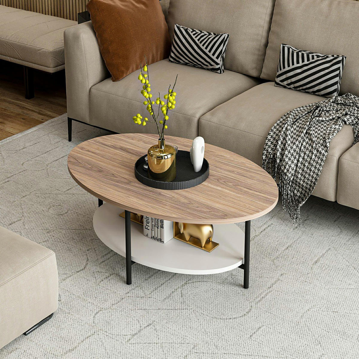 COUCHTISCH Fredericia 90/60/36 - Eichefarben, Holzwerkstoff (60/90/36cm) - [en.casa]