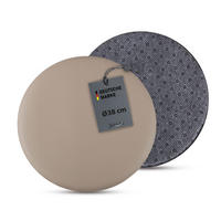 STUHLKISSEN ⌀ 38cm Lederimitat mit Antirutsch Taupe 1er Pack - Taupe, Textil (38/38/1cm) - Bestlivings