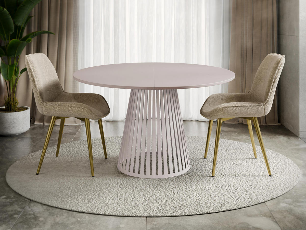 ESSTISCH ausziehbar Cone Cashmere 100 - Kaschmir, Holzwerkstoff/Metall (100/100/76cm) - MIRJAN24