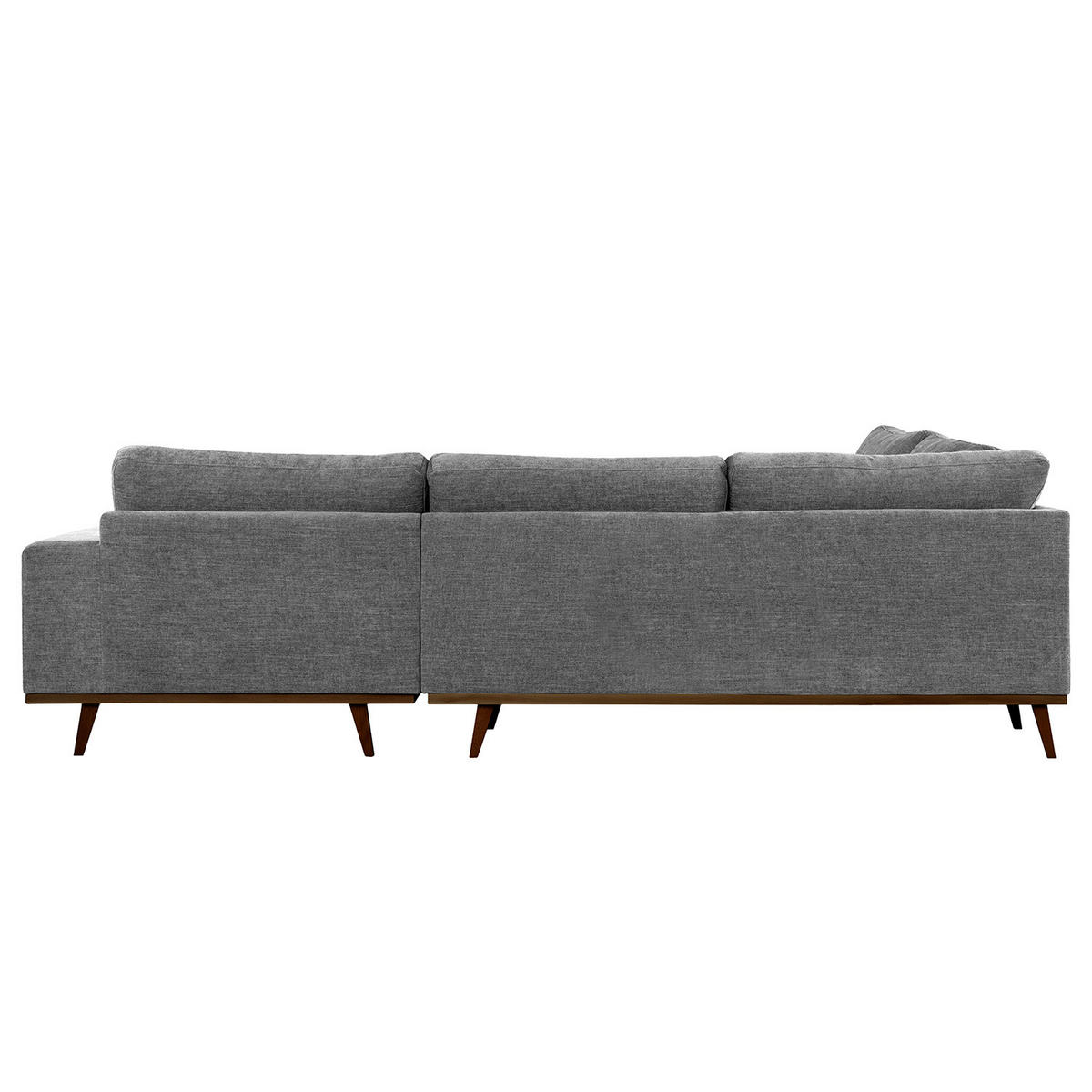 ECKSOFA mit Ottomane - Dunkelgrau/Buchefarben, Buchenholz/Textil (287/219cm) - home24