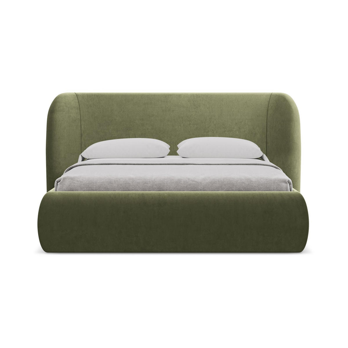 POLSTERBETT mit Bettkasten und Lattenrost 190x215 Grün - Schwarz/Olivgrün, Kunststoff/Textil (140/200cm) - Makamii