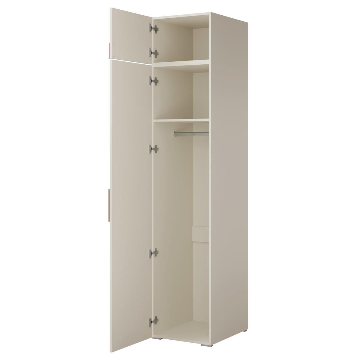 AUFSATZ für Schrank Napoli 1D 50 Kaschmir (schwarzer oder goldener Griff) - Kaschmir/Silberfarben, Holzwerkstoff/Kunststoff (50/35/60cm) - mzm24