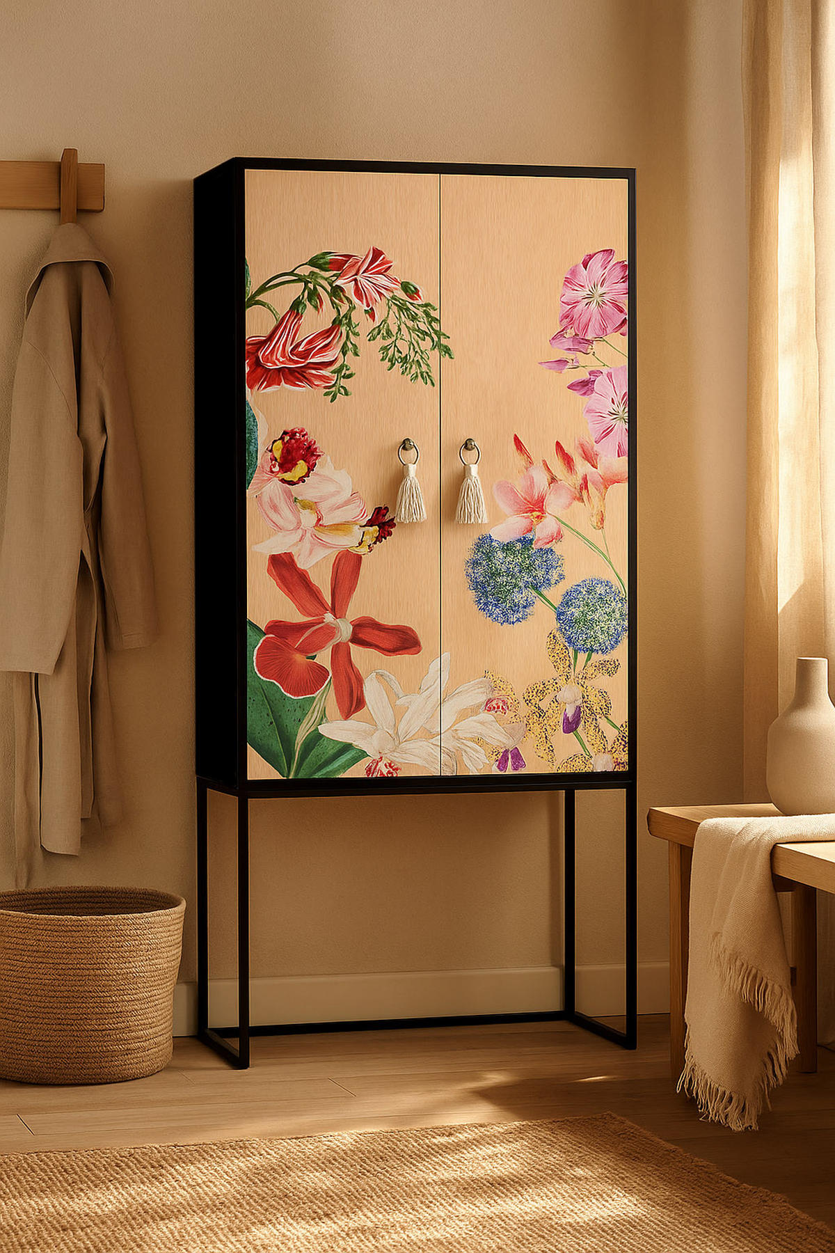 HIGHBOARD aus MDF ALVA EXOTIC ORCHIDEA - Beige, Holzwerkstoff (75/164.5/45cm) - RNT By Really Nice Things