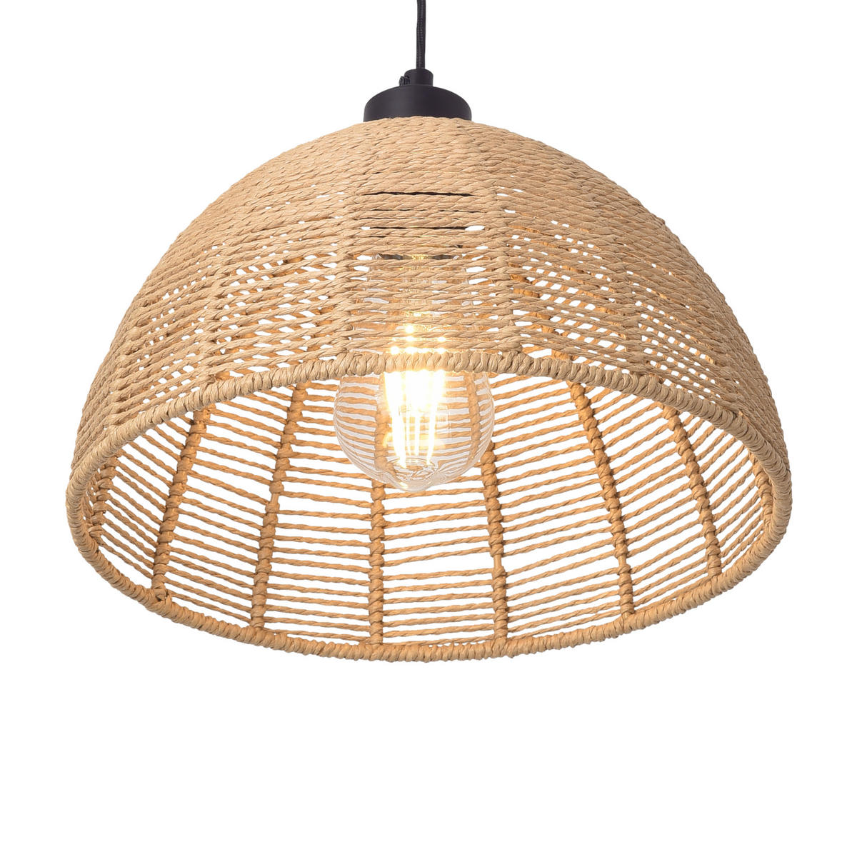 HÄNGELAMPE Romsey - Beige, Naturmaterialien/Metall (28/28/158cm) - lux.pro