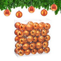 50XWEIHNACHTSKUGELN - Orange, Kunststoff (6/7/6cm) - Relaxdays