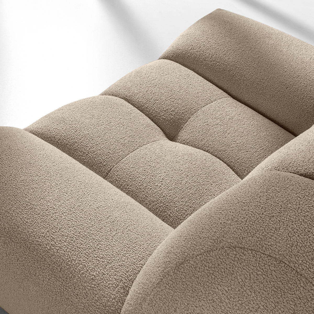 SESSEL VENA Bouclé, Beige - Beige, Holz/Textil (135/72/105cm) - KONSIMO®