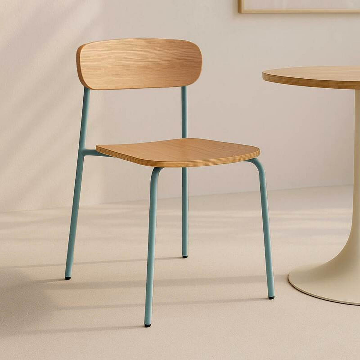 STUHL 2-tlg., Hellblau - Blau, Metall (46/78/52cm) - Oviala
