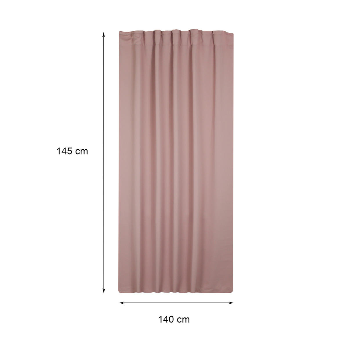 VERDUNKELUNGSVORHANG Kräuselband 140/175 cm Rosa - Rosa, Textil (140/175cm) - TiborTex