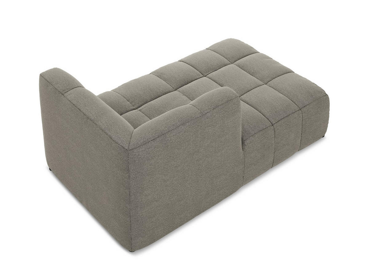 SOFAELEMENT Links Bouclé Stoff Grau - Schwarz/Grau, Holzwerkstoff/Kunststoff (101/77/175cm) - Makamii