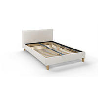 POLSTERBETT Arles 140/200 cm Boucle-Stoff - Hellbraun/Weiß, Holz/Textil (140/200cm) - S-Style Möbel
