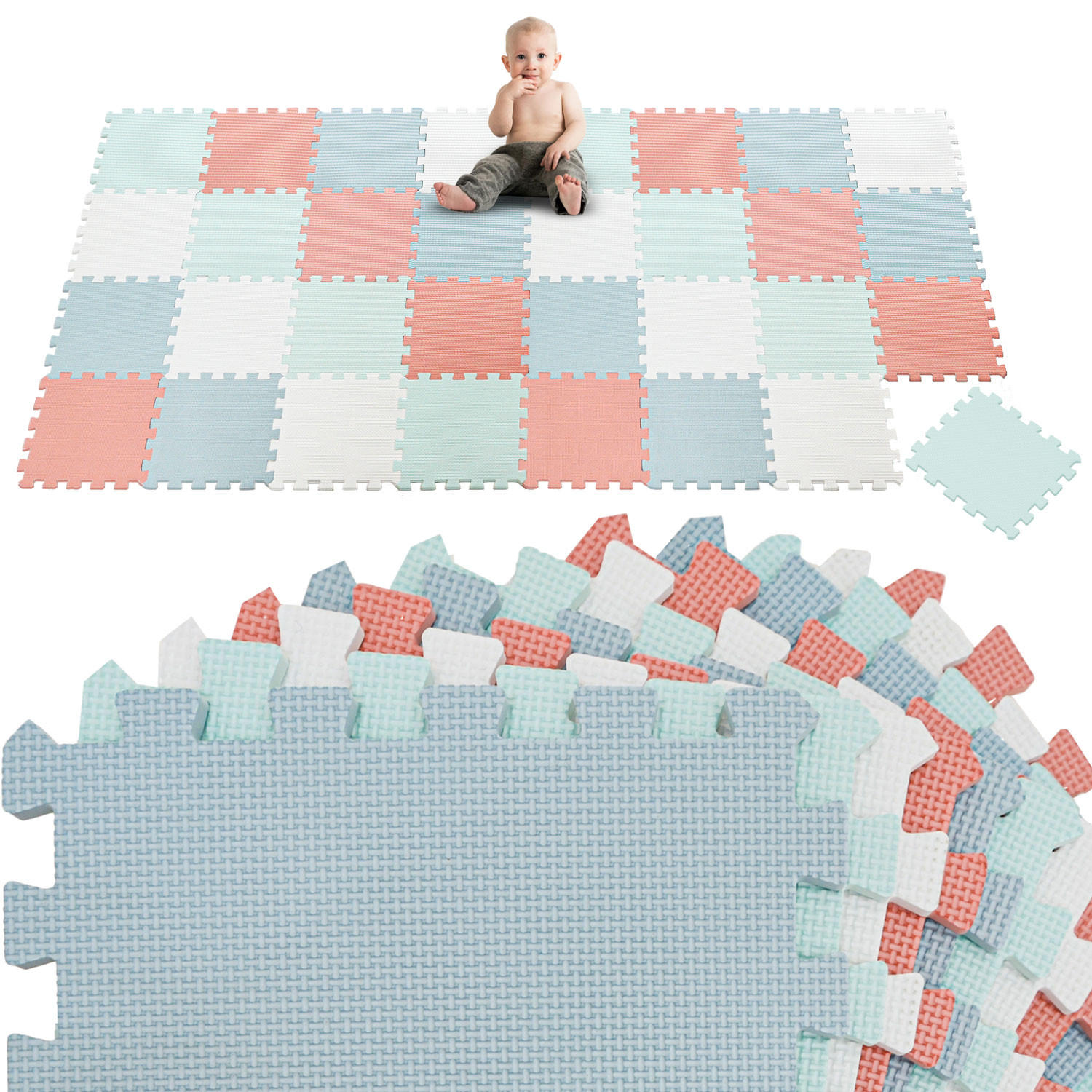 SPIELMATTE ab Null - 360/120 cm Puzzlematte Bunt - Multicolor, Kunststoff (30/30cm) - Littletom