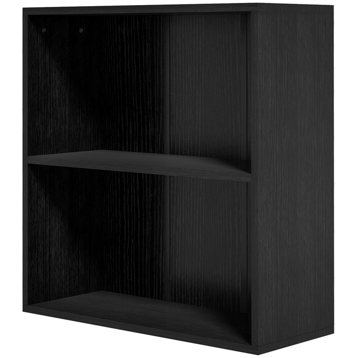 BÜCHERREGAL,2 Fächer verstellbarer Boden 60x24x63cm,schwarz - Schwarz, Holzwerkstoff (60/63/24cm) - Vallsero