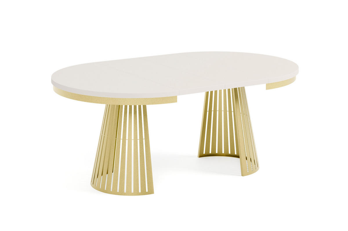 ESSTISCH Cone Bis - Kaschmir/Goldfarben, Holzwerkstoff/Metall (120/120/76cm) - Meblini