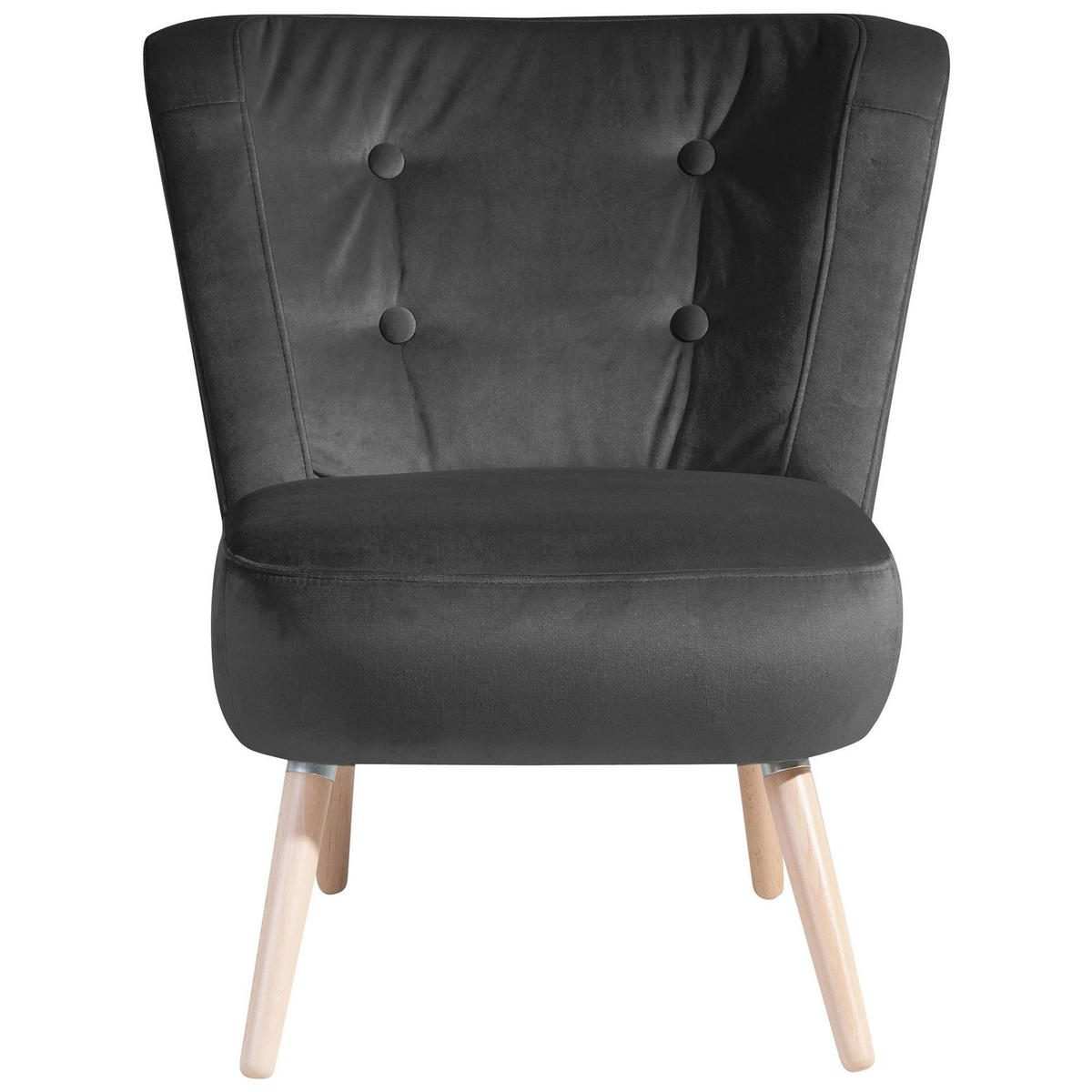 SESSEL Kassi Bezug Samtvelours Buche natur / anthrazit - Anthrazit, Kunststoff (69/80/68cm) - 58aufmkessel