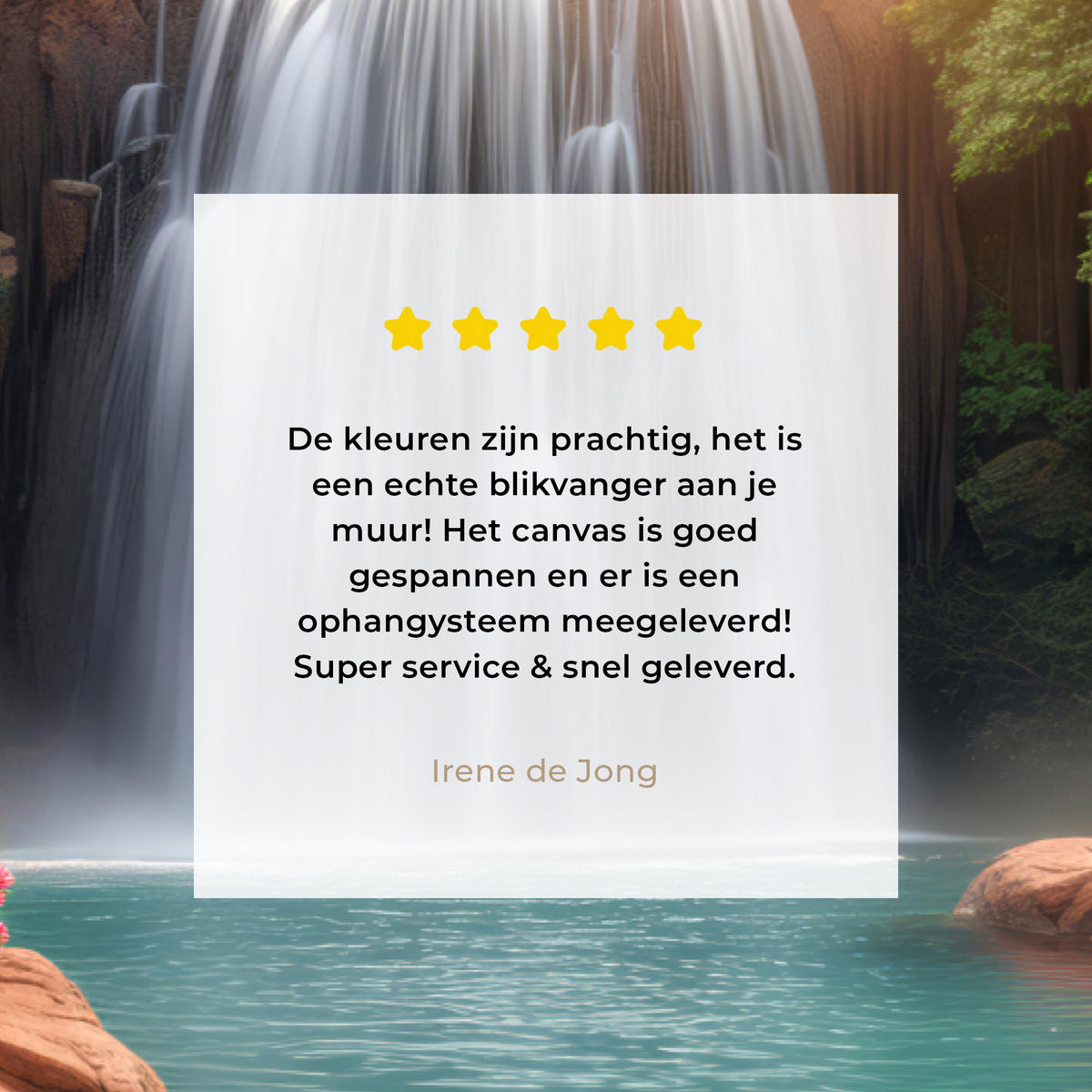 LEINWANDBILD Wasserfall - Natur - Pflanzen - Dschungel - Wasser 30x20 cm - Grün, Textil (30/20cm) - MuchoWow