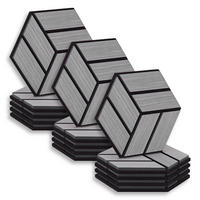 AKUSTIKPANEEL Hexagon Grau 15 Stück - Grau, Holz (30/26/2cm) - Homestyle4u