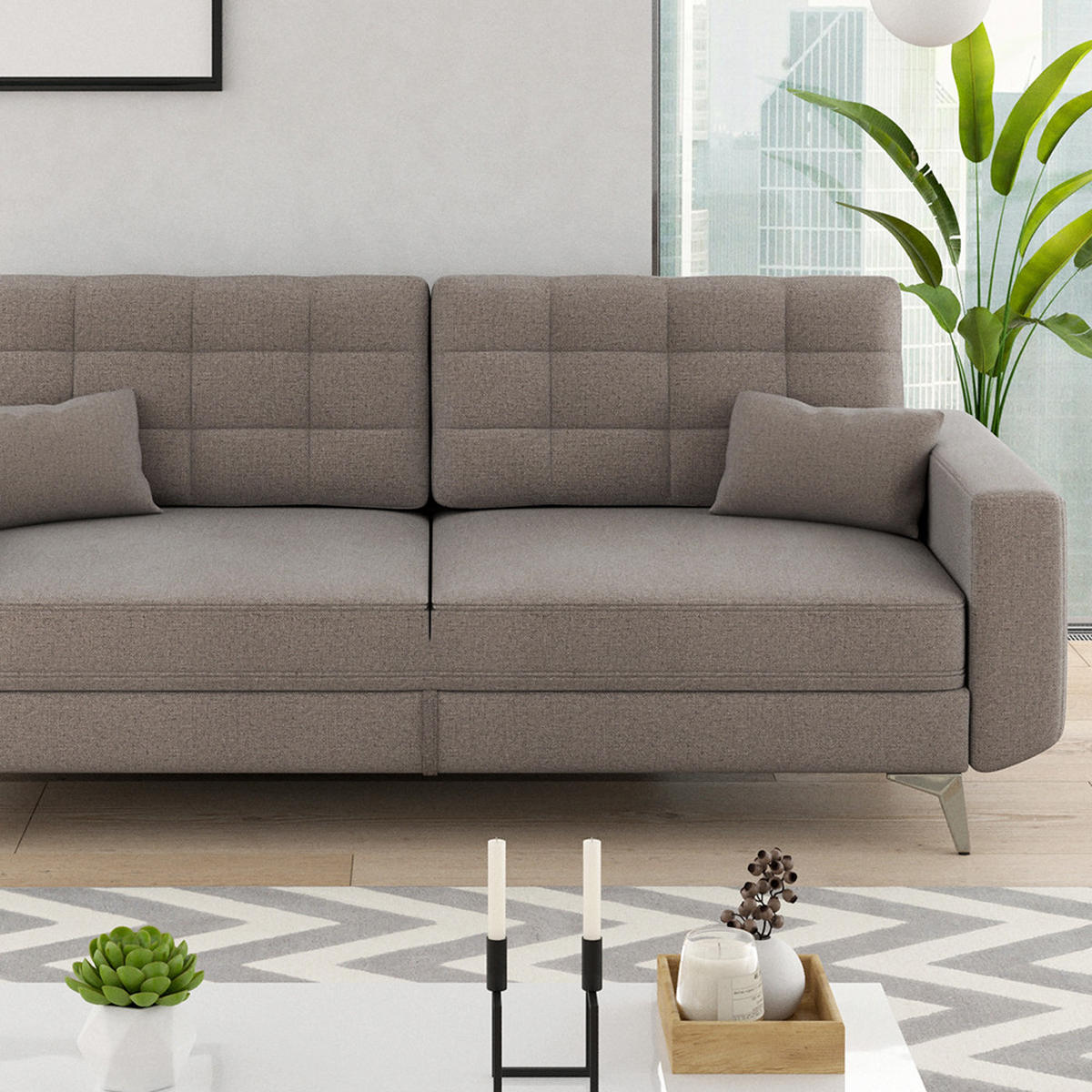 SOFA York Braun 230 cm - Braun, Holz (230/96/105cm) - VitaliSpa