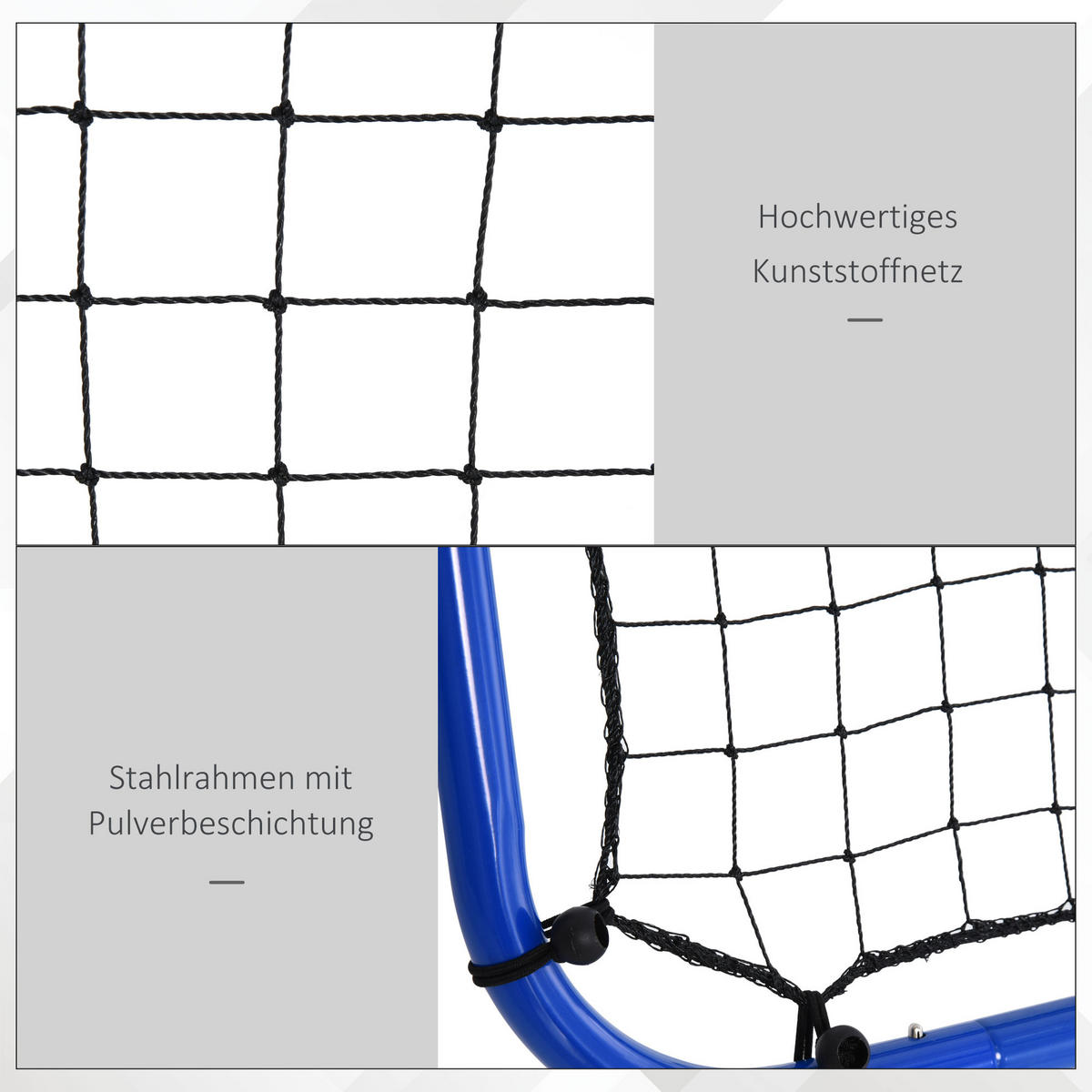 FUSSBALL REBOUNDER, PE, Blau, 100 x 95 x 90 cm - Blau, Kunststoff (95/100cm) - HOMCOM