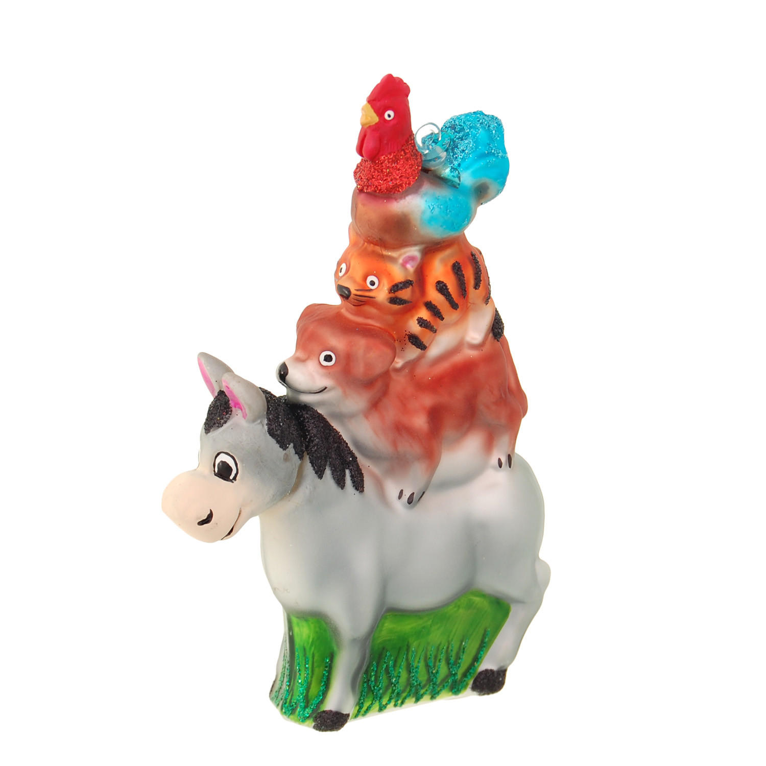 CHRISTBAUMSCHMUCK Bremer Stadtmusikanten Mehrfarbig 12cm (Glas / 1 Stk.) - Multicolor, Glas (8/12/3cm) - Krebs Glas Lauscha