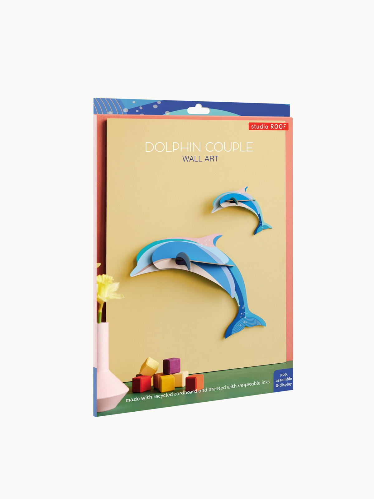 WANDSKULPTUR Bunt 7/24 cm - Multicolor, Wellpappe (7/24/33cm) - Studio Roof