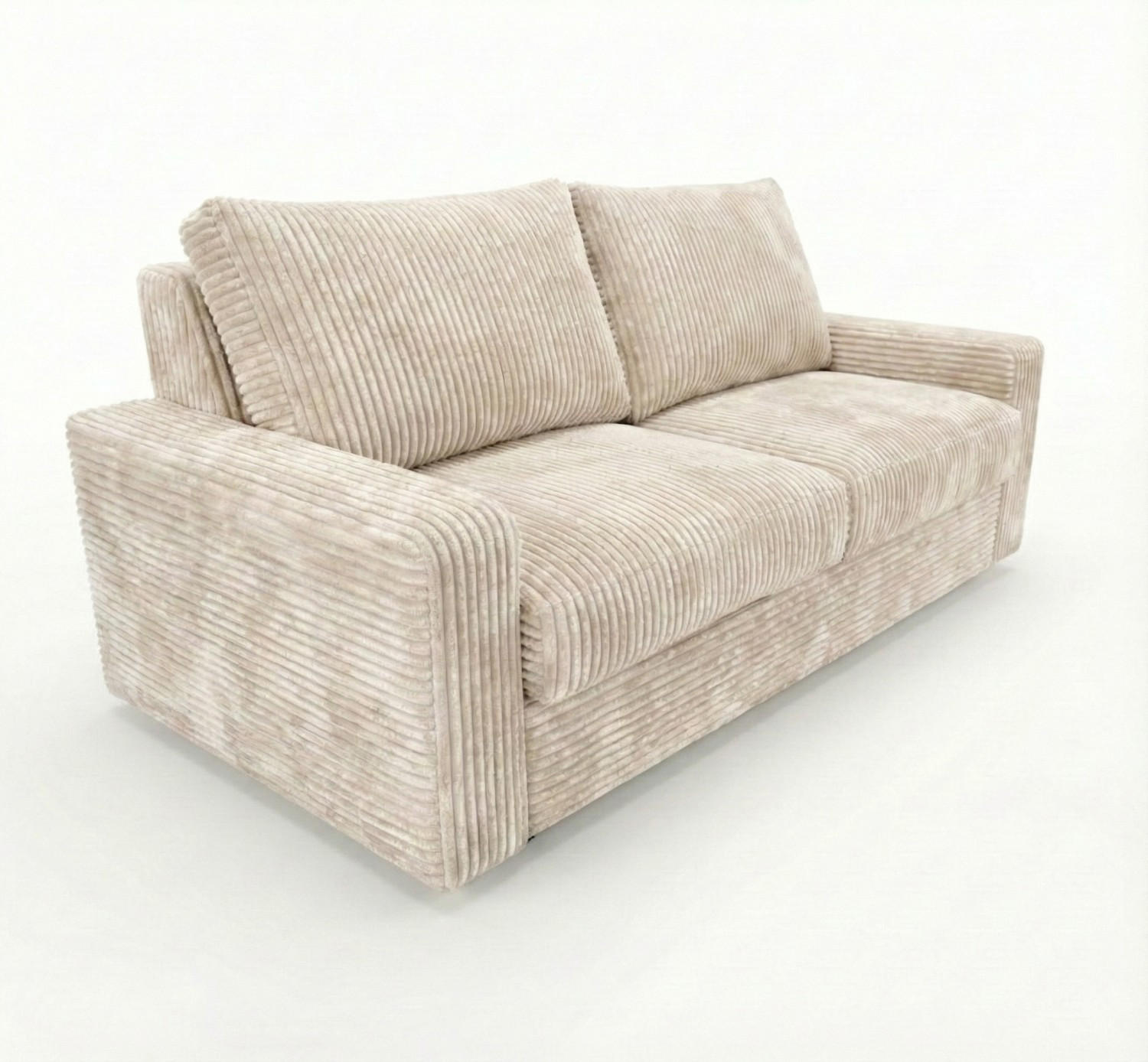 2-SITZER-SOFA Isola mit Schlaffunktion Cordbezug Creme - Creme, Textil (200/81/100cm) - KS Home Concept