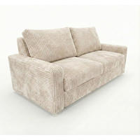 2-SITZER-SOFA Isola mit Schlaffunktion Cordbezug Creme - Creme, Textil (200/81/100cm) - KS Home Concept